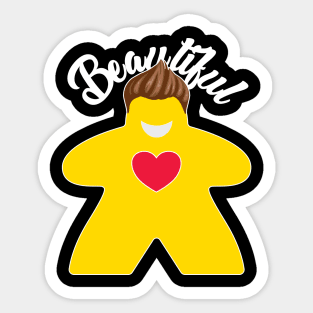 Beautiful Meeple Yellow Sticker